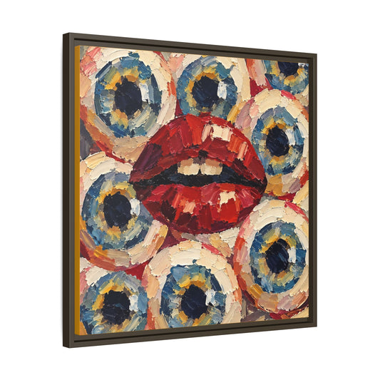 Surreal Red Lips and Eyes Pop Art