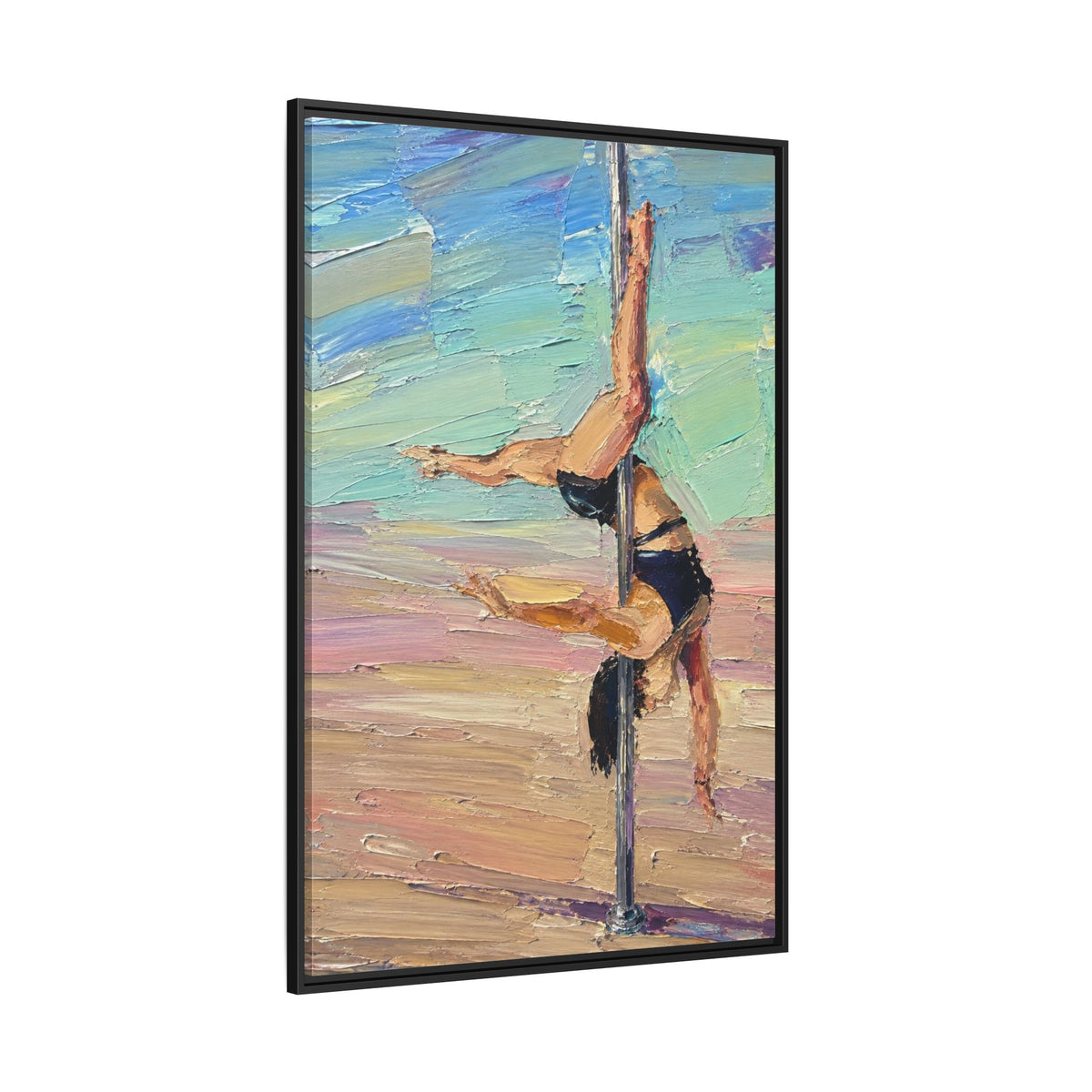 Pole Dancer Oil-Texture Matte Canvas Framed Print