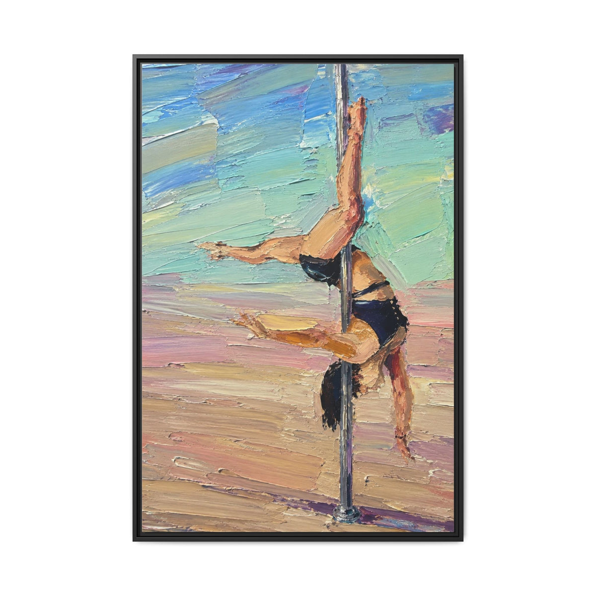 Pole Dancer Oil-Texture Matte Canvas Framed Print