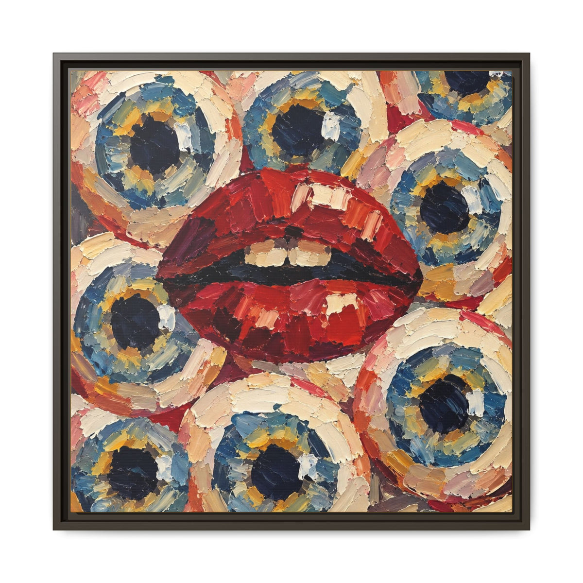 Surreal Red Lips and Eyes Pop Art
