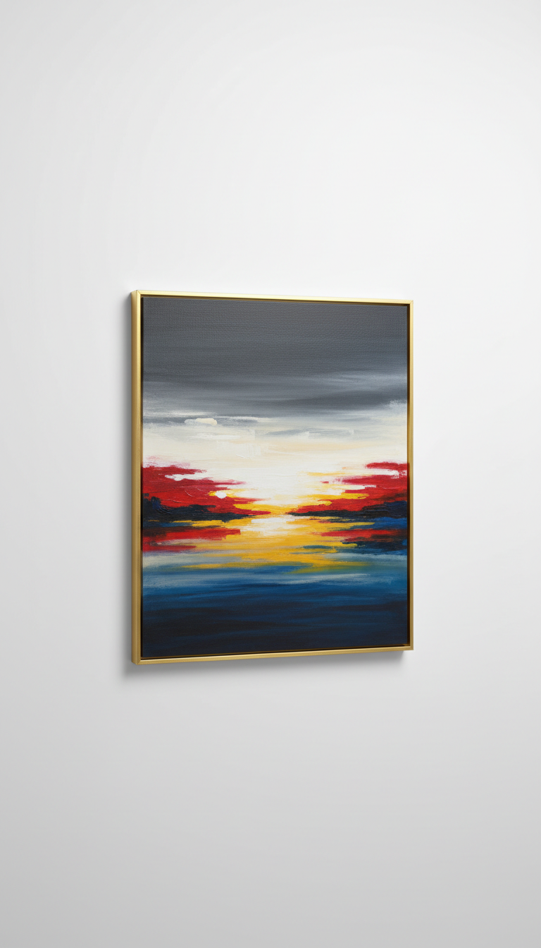 Gold Horizon Abstract Canvas Painting